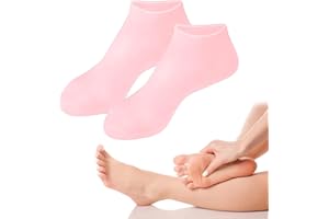 YCYATS Damen Silikonsocken für füße, Damen Fuß-Spa Pediküre Silikon Socken, Anti-Rutsch Weiche Moisturizing Silikonsocken für Füße (1 Paar pink)
