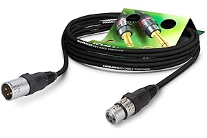 Sommer Cable Microphone High End Galileo 238 équipé XLR Neutrik 3 points male NC3MX-SOM/XLR Neutrik 3 points femelle NC3FX-SOM, Cable Noir, Made in Germany by Sommer Cable (1m)