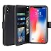 Produktbild iPhone X Hülle, LK Luxus PU Leder Brieftasche Flip Case Cover Schütz Hülle Abdeckung Ledertasche für Apple iPhone X / iPhone 10 (Schwarz)
