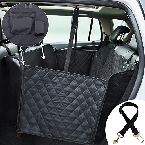 Preisvergleich Produktbild Kingstar Pet Sitzbezug, Universal Wasserfest kratzfest strapazierfähig Auto hinten Cat Displayschutzfolie Cover Hängematte rutschfeste Hund Rückseite Sitzbezüge Seite Klappen schwarz matte für Haustiere, verstellbarer Sitz Verankert für Autos Trucks und SUV