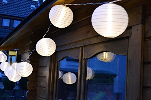 15 XXL LAMPION PARTYLICHTERKETTE 6,5m WARMWEIßE LEDs LICHTERKETTE LAMPIONS - 5
