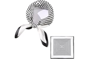 ZhaoCo 100% Natürliche Maulbeerseide Schal, 53x53cm Seidentuch Grafikdruck Klein Weich Quadratisch Seidenschal für Damen