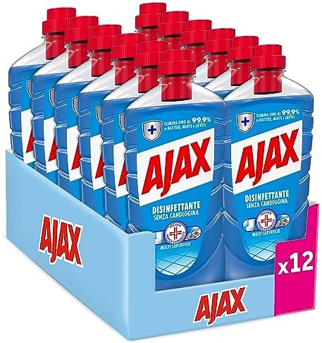 Ajax detersivo pavimenti Disinfettante multisuperficie senza candeggina 950 ml x 12
