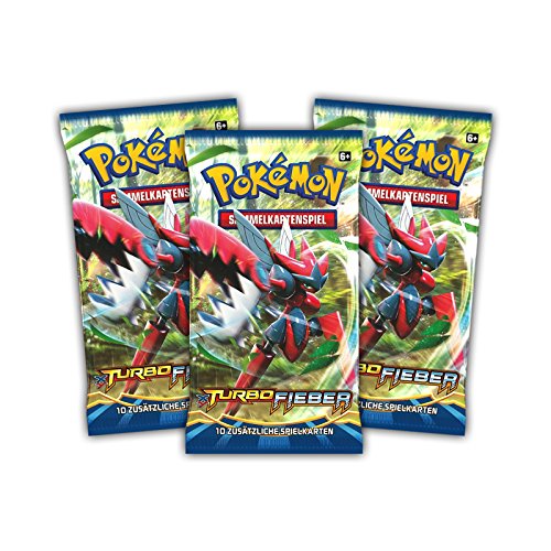 Preisvergleich Produktbild Pokemon Turbofieber - 3 Booster Packungen als Set - Deutsche Ausgabe