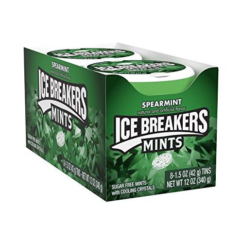 ICE BREAKERS Mints (Spearmint, Sugar Free, 1.5-Ounce Containers, Pack of 8)