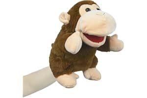 lilizzhoumax Hand Puppet Monkey Cuddly Toy Simulated Animal Monkey Hand Puppet Made of Plush Kawaii Cute Role Play Interactive Early Education Toy for Children Gift for Children Zoo Animals