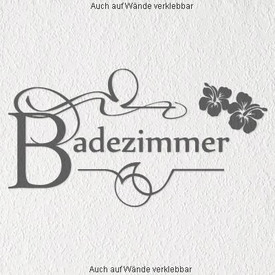 A661 Tür-/Wandtattoo „Badezimmer“ 60cm x 32cm kupfer (erhältlich in 40 Farben und 2 Größen) - 2