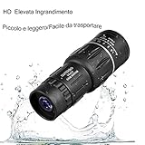 OUTERDO Monocular Telescopio Zoom 16 x 52 Óptico Agua-resistente 66m / 8000m Campo de Visión Mini Visión Nocturna Turismo Caza Senderismo para Viajes Navegación Astronomía Descubrir