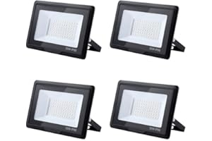 treoir LED Strahler Außen 50W, Superhell 5000LM LED Aussenstrahler 6000-6500K Kaltweiß, IP66 Wasserdicht Scheiwerfer Flutlicht für Garten, Garage, Hinterhof, Sportplatz (4pcs, 50W)
