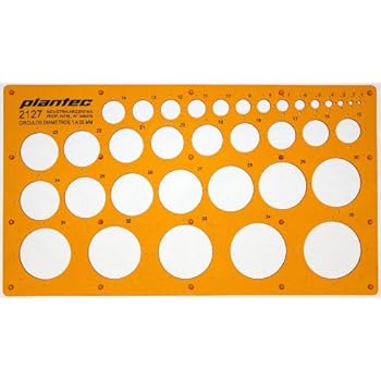 1 to 45mm Metric Circle Circles Shapes Figure Drawing Drafting Template