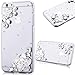 Produktbild GrandEver iPhone 6 Plus/iPhone 6S Plus Hardcase Hülle Bumper Durchsichtige Hartschale Glitzer Dimant PC Rückschale Transparent Schutzhülle mit Weiße Blume Bling Muster Klar Dünne Ultra Slim Rückseite Clear Case Cover Handy Tasche Premium Handyhülle Backcover