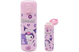 KSOPSDEY 420ML Anime Borraccia Termica, Kawaii Bottiglia Termica Bottiglia Acqua in Acciaio Inox, Riutilizzabile Senza BPA Bottiglia Termos Senza Perdite per Scuola Sport Campeggio Viaggi,purple