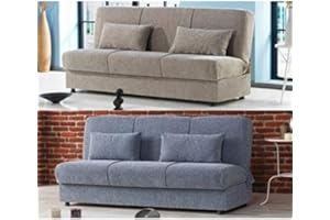 Bagno Italia Divano letto con vano contenitore 190x108 in tessuto grigio o beige