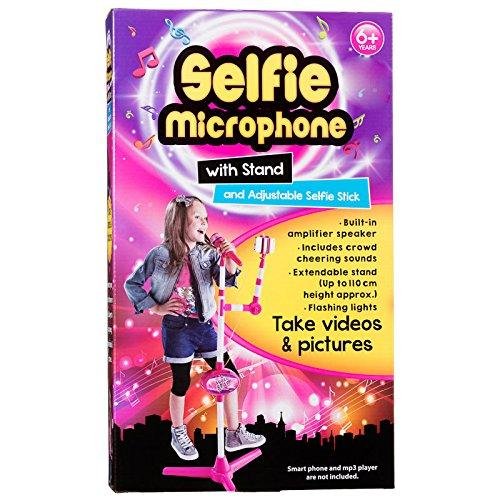 Preisvergleich Produktbild Selfie-Mikrofon mit Standfuß und verstellbarem Selfie-Stick (englisch)