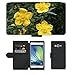Produktbild PU Leder Wallet Case Folio Schutzhülle // M00290742 Hypericum Johanniskraut Gelb // Samsung Galaxy A7 (not fit S7)