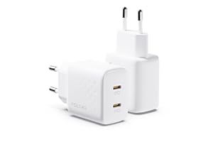 VOLTME Caricatore USB C Doppio 20W 2-Pack, Caricatore Tipo C Presa Spina USB-C Ricarica Rapida PD3.0 e PPS Ideale per iPhone 15/14 Pro Max 13 Pro /S21/22/iPad Pro/Pixel 6, Xiaomi, ecc., Bianco