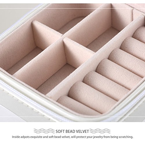 Anself Tragbar Schmuckkoffer Mini Schmuckkasten Schmuckbox mit Spiegel Modelle Optional - 6