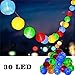 Produktbild Uping® Led Lichterkette 30er Batterienbetriebene Lampions Laterne für Party, Garten, Weihnachten, Halloween, Hochzeit, Beleuchtung Deko usw. 5,8M (mehrfarbig)