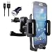 Produktbild NessKa® Premium Auto Handy Lüftungshalterung mit Ladefunktion / Ladegerät USB Ladekabel + KFZ Adapter für Samsung Galaxy S7 / S7 Edge / S6 / S6 Edge / Edge+ / S5 / S5 Neo / S4 / S3 / Mini / Active / Note 1 2 3 4 5 / ATIV / Duos / Ace / Express / Grand / Prime / A3 / A5 / A3 2016 / A5 2016 / A7 / A9 / J1 / J3 / J5 / Xcover / Pocket