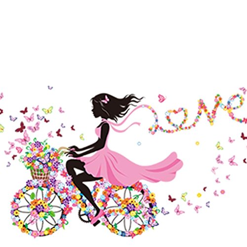 Oyedens Mädchen Schmetterling Blumen-Fee Aufkleber Schlafzimmer Wohnzimmer Wände