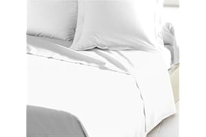 Home Linge Passion Prześcieradło Płaskie 57 przewodów, Bawełna, Białe, 180x290 cm