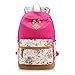 Produktbild HanLuckyStars® Rucksack Schulrucksack Printed Canvas iPad Tablet- PC- Rucksack 14.7 inch Schülerin Blumendruck Rucksack Wandern Urlaubsreisen für Mädchen und Frauen