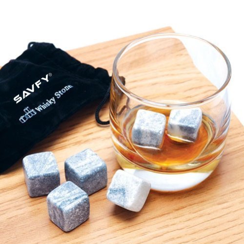 Meilleur SAVFY® Lot de 9 Pierres à Whisky / Whisky Rocks Pierres / Glaçons stéatite / Glacons en Pierre / Vodka Gin / Spiritueux Vins LIQUEURS vin Bev refroidisseurs avec sac