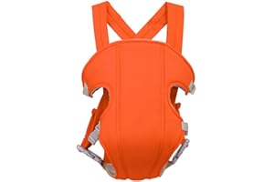 Portabebes,Sunzit Portabebes Ergonómico Transpirable Ajustable Cómodo Algodón Mochila Portabebés Multifuncional Mejorado Ligero Seguro Resistente a los Golpes - Naranja