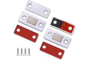 LOCKIMO Calamite per Mobili Chiusura Adesivo Chiusura Magnetica Chiusura Porta Ultra Sottile Magnetiche per Ante Mobili Magnete Chiusura Calamita per Cassetti Armadio Chiusure Cucina (2 Pezzi, Bianco)