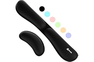 KLIM Zestaw podkładek pod nadgarstek pod mysz i klawiaturę, jedwabista żelowa pianka z pamięcią kształtu, ergonomiczna podkładka pod nadgarstek pod klawiaturę, podkładka pod nadgarstek pod mysz, do