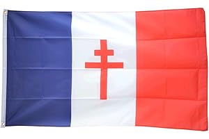 Drapeau France libre 1940-43 - Croix de Lorraine - 90 x 150 cm + Digni®-Sticker gratuit