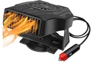 SUJAHHUJIQ Portable Car Heater, 2 in 1 Heating&Cooling Car Fan Heater Defroster, 12v 120W fast heating, 360°Degree Rotating Car Demister Heater
