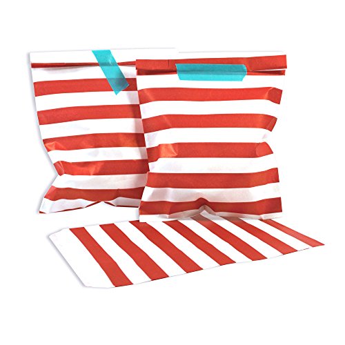 100 Frau Wundervoll Papiertüten Mix rot, 4 Designs zu je 25 Stück / Geschenktüten / Candy Paper Bags - 6