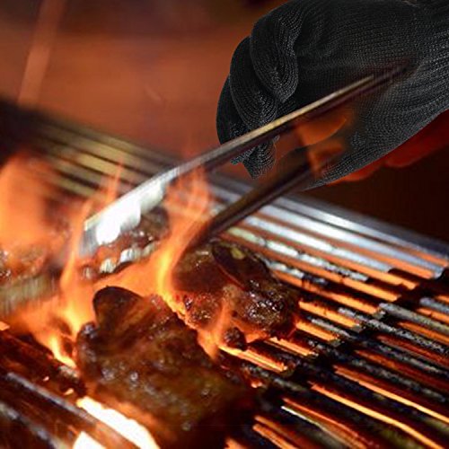 Remylady® 1 Stück Profi-Handschuh für Grill & Ofen Grillhandschuhe Ofenhandschuhe Hitzeschutzhandschuh Kochhandschuh Schwarz - 4