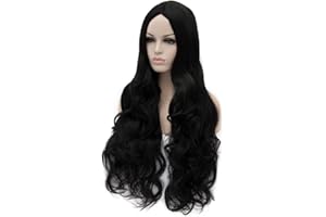 CoastaCloud LOLITA 30" Parrucca Da Donna Capelli Lunghi Mossi Ricci Per Travestimento Cosplay 75cm Nero