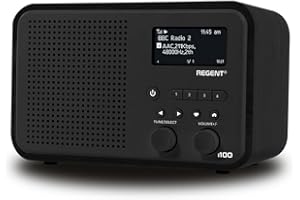 Ferguson Regent i100 – Radio portatile con WiFi, DAB+, FM e Bluetooth – Sveglia digitale con doppio allarme, schermo a colori da 2,4", telecomando incluso – Ideale per casa, ufficio e comodino