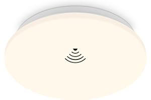 BRILONER - Plafonnier LED avec détecteur de mouvement, lumière blanche chaude, plafonnier LED, lampe LED, lampe de cuisine, chambre d'enfant, 270x60 mm (DxH) blanc