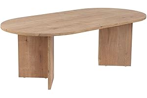 ‎HANAH HOME Hanah Home Elegant Coffee Table, Sapphire Oak, 119 x 39.8 x 60 cm | 100% Melamine Coated Particle Board, 18 mm Thickness | Stylish & Functional for Modern Living Spaces