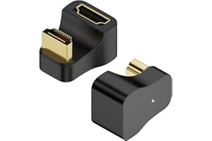 QIANRENON 8K HDMI U Shape Angle Display Adapter HDMI 2.1 męski na żeński 180 stopni Ultra HD złącze gniazdo, obsługa 3D 8K przy 60Hz UHD2.1, do laptopa, monitora, projektora HDTV, 2 szt. (dodatni)