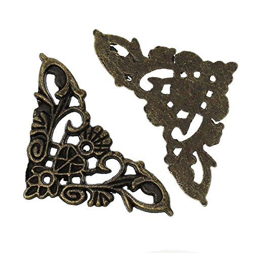 4 Verzierung / Ornament, Ecke, 3,5 x 3,5 cm, altmessing - 3