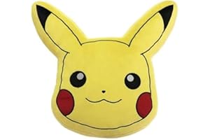 Hômadict Coussin Officiel Pokémon : La tête de Pikachu - Doux et Moelleux - sous Licence Officielle Pokémon Grand, Noir