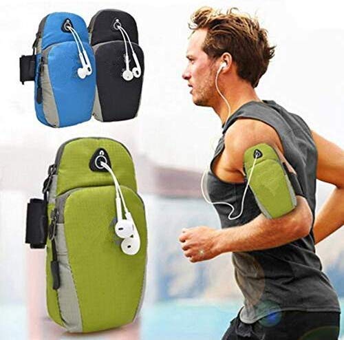 GIRIK Men's and Women's Arm Bag for Running Washable Mobile Holder Arm Band for Fitness Gym Outdoor Sports,Multi-Purpose Armband for Phone Under 6.0 Inch