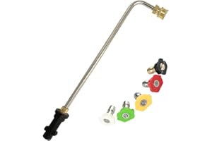 FRUNIMALL Dachrinnenreinigung Werkzeuge für Kärcher K2 K3 K4 K5 K6 K7, Hochdruckreiniger-Verlängerungsstab Dachrinnenreiniger Lanze mit 5 Sprühdüsen für Hochdruckreiniger, Wasserbesen(90 Grad)