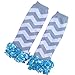 Pinkyee Girl'S Chevron Leg Warmers Blue Ruffle
