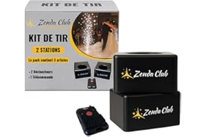 ZENDA CLUB® Lot 2 Déclencheurs jets de scène Sans Fil + Télécommande – Système de Tir à Distance pour Jets de Scène & Effets Pyrotechniques – Facile à Utiliser