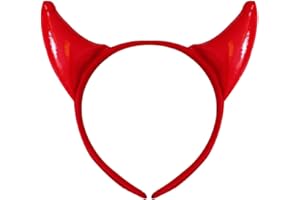 I LOVE FANCY DRESS Devil Horns Fancy Dress Accessory Red Devil Horns on Headband Halloween Devil Costume (One Size)