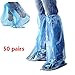 Produktbild Einweg-Überschuh, Lange Überschuh transparent wasserdicht rutschfest 50 nur blau Regen Stiefel Stiefel Kunststoff Unisex Wasser Stiefel Set Regen Spezial
