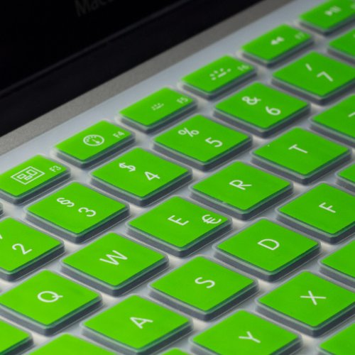 MiNGFi Deutsche Tastatur Silikon Schutz Abdeckung QWERTZ für MacBook Pro 13, 15, 17 Air 13 Zoll EU Keyboard Layout Silicone Cover – Grün - 4