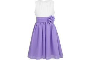 CHICTRY Kids Girls Pleated Waist Chiffon Wedding Bridesmaid Party Dance Prom Flower Dress