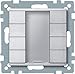 Produktbild Merten 627860 Taster 4fach plus, aluminium, System M
